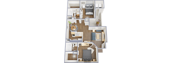 2 Bed 2 Bath Floorplan at Crosspoint Oaks at Boerne, Boerne