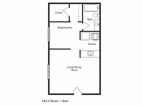 EFF Floor Plan at Century Park, Dallas, 75254