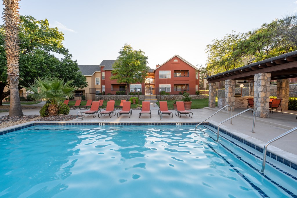 the swimming pool at our apartments