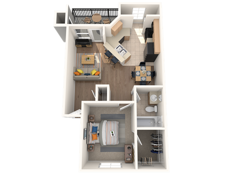 1 bed 1 bath A at Polo Clubs Apartments, Austin, Texas