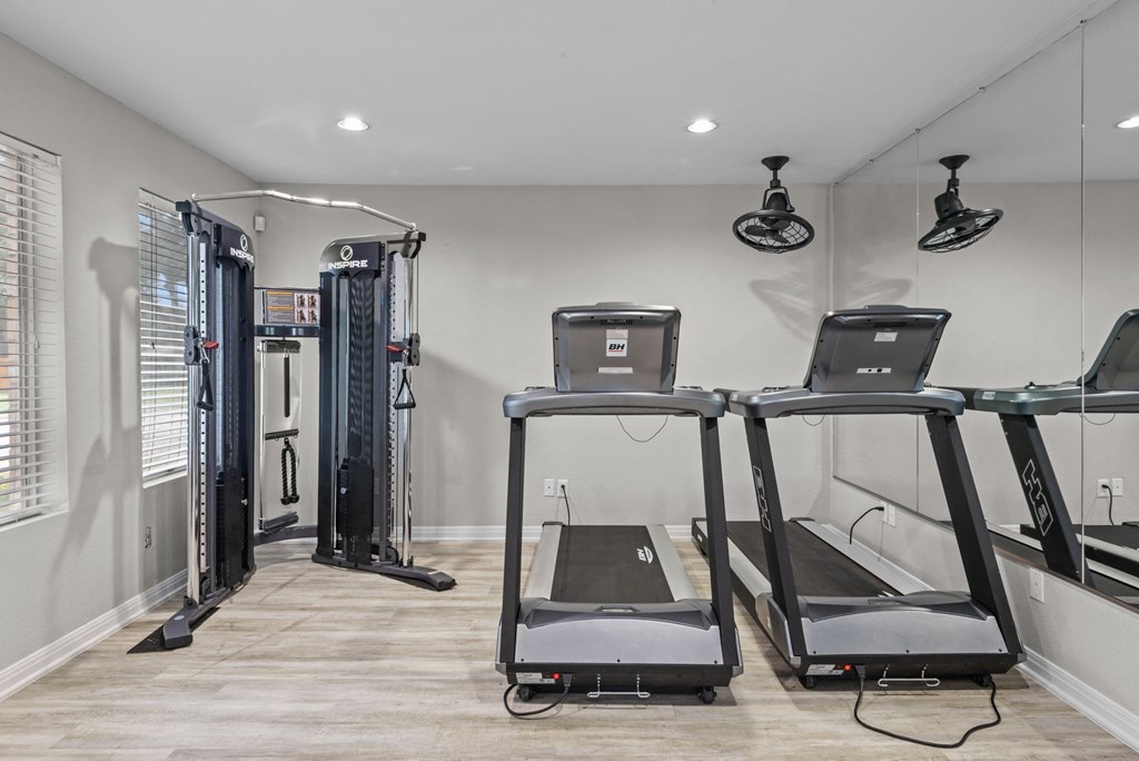 the gym at the whispering winds apartments in pearland, tx