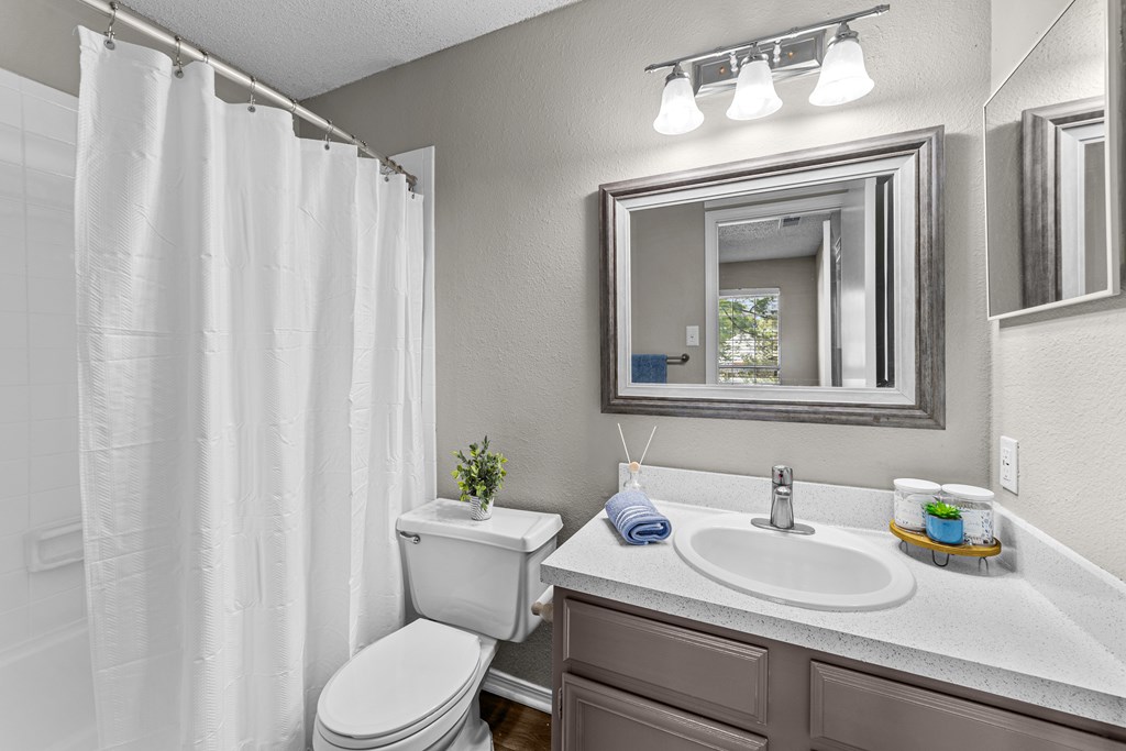 A white toilet sits next to a sink in a bathroom.