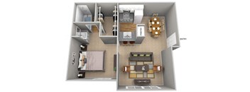 A1 | 1 Bed / 1 Bath | 522 Sq Ft at The Frederick, San Antonio