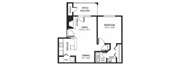 A1 | 601 SQ FT | 1 BED / 1 BATH