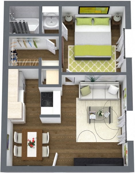 A1 NORTH | 1 BED / 1 BATH | 553 SQ FT