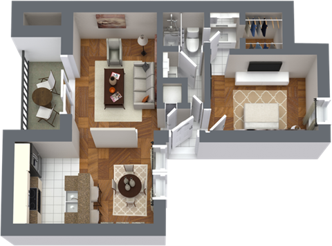 A1 SOUTH | 1 BED / 1 BATH | 705 SQ FT