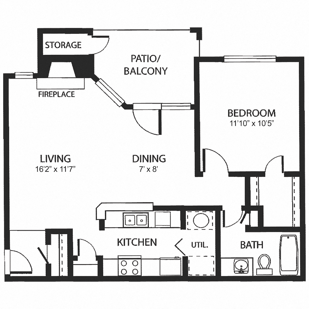 A2 | 701 SQ FT | 1 BED / 1 BATH