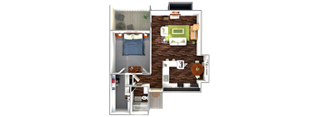 a floor plan of our studio apartment at The View at Lake Highlands