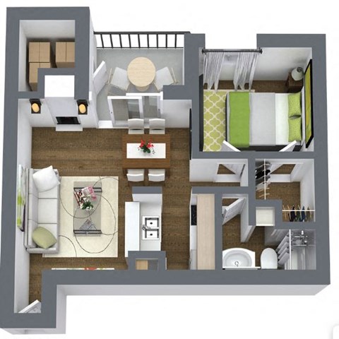 A2 NORTH | 1 BED / 1 BATH | 717 SQ FT