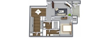 A3 | 1 Bed / 1.5 Bath | 929 Sq Ft at The Broadwater at Salado Creek, San Antonio, Texas, 78216