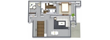 A4 | 1 Bed / 1 Bath | 987 Sq Ft at The Broadwater at Salado Creek, San Antonio, Texas