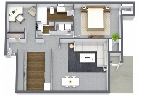 A4 | 1 Bed / 1 Bath | 987 Sq Ft at The Broadwater at Salado Creek, San Antonio, Texas