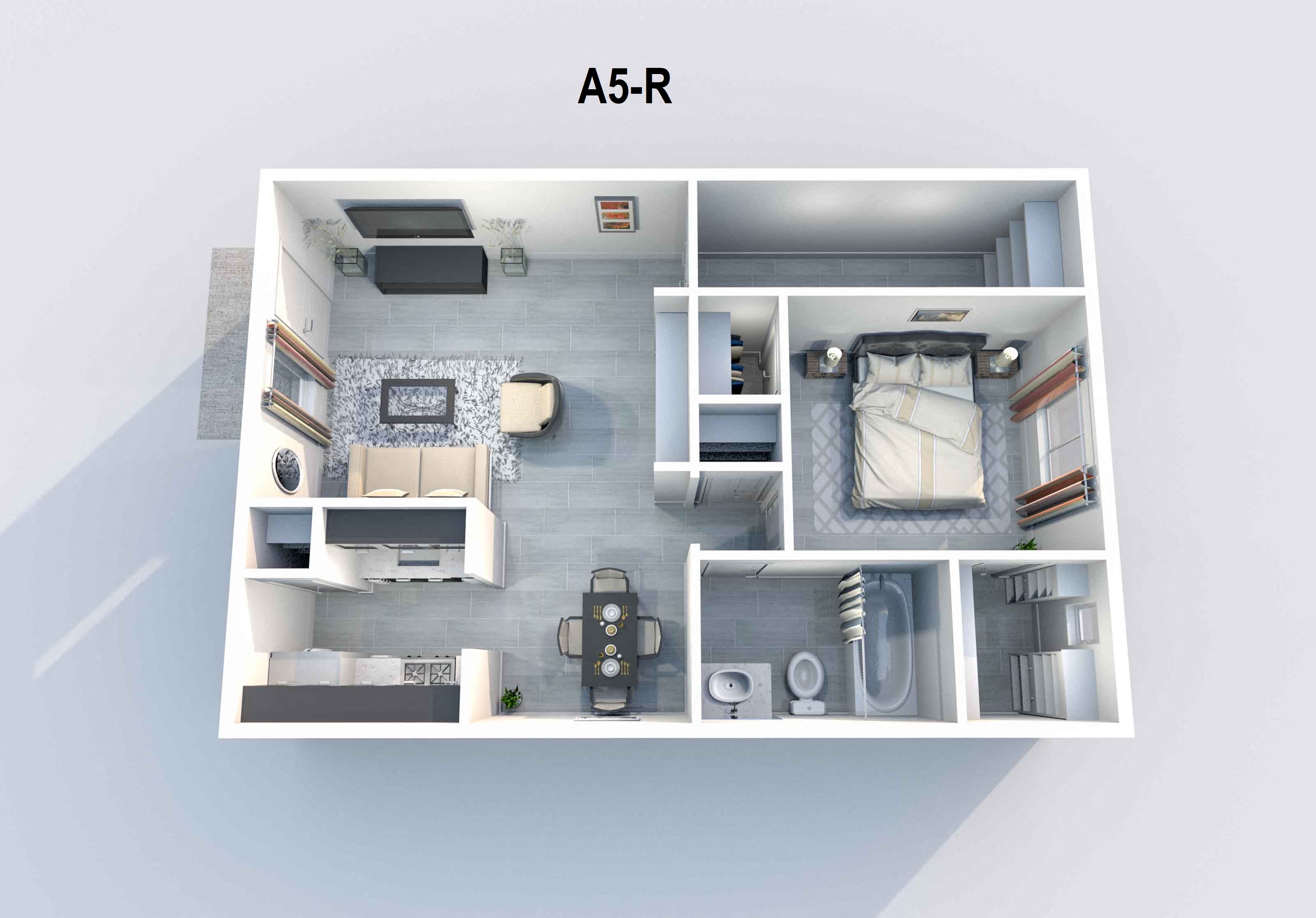 A5 | 1 BED / 1 BATH | 689 SQ FT at Aero White Rock, Dallas, TX, 75238