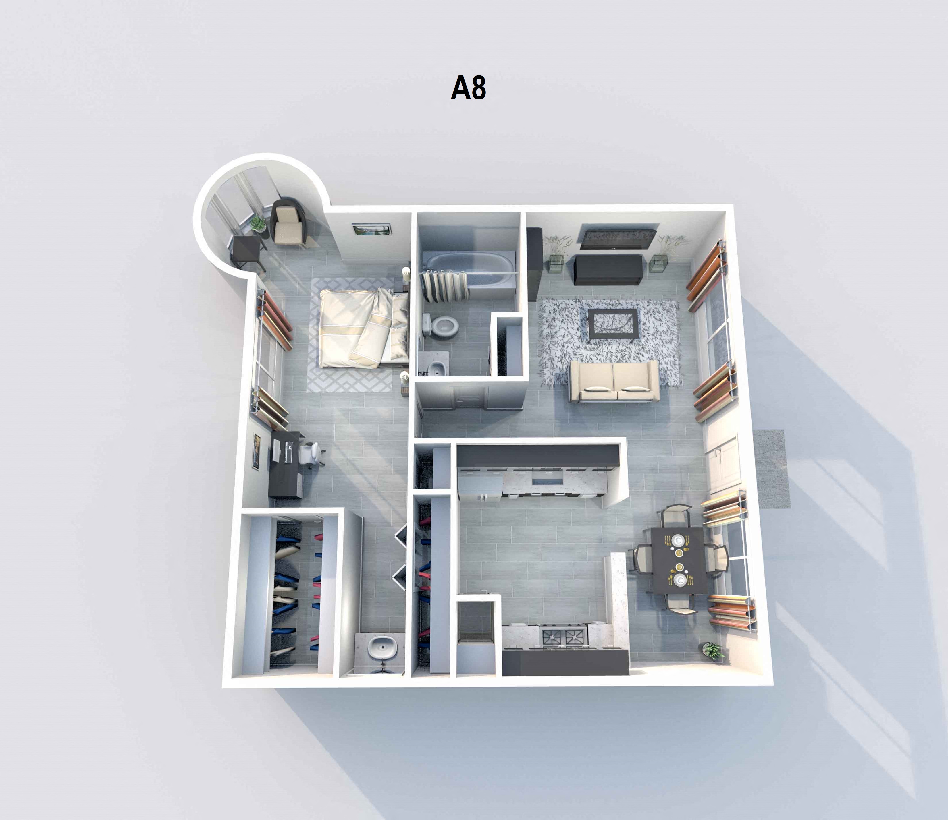 A8 | 1 BED / 1 BATH | 762 SQ FT at Aero White Rock, Texas, 75238