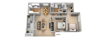 B1 | 2 Bed / 2 Bath | 854 Sq Ft at The Frederick, San Antonio, TX 78240