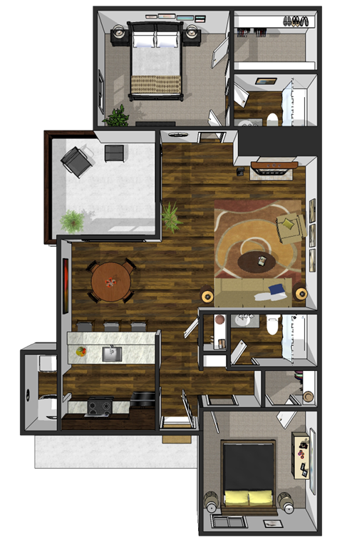 a floor plan our two bedroom apartment home at The View at Lake Highlands