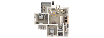 B1 | 2 Bed / 2 Bath | 914 Sq Ft  at Carmel at Deerfield, Texas