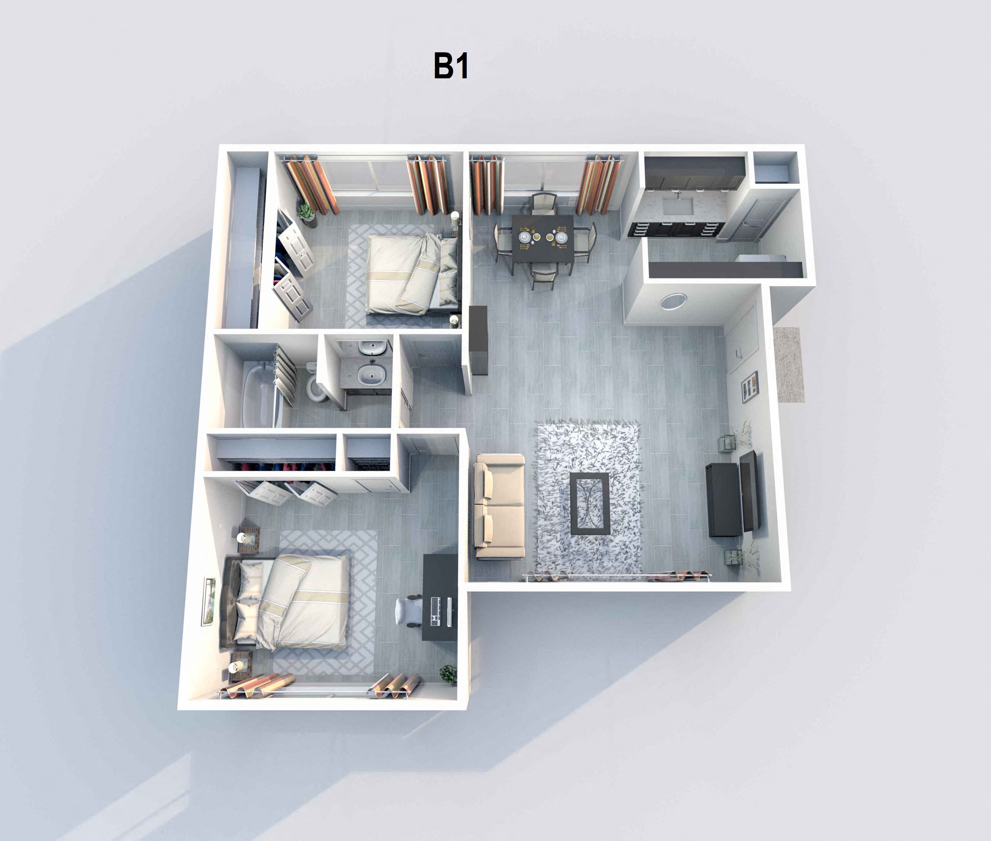 B1 | 2 BED / 1 BATH | 685 SQ FT at Aero White Rock, Dallas, 75238