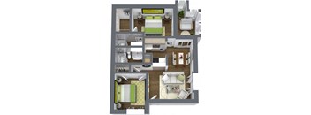 B1 NORTH | 2 BED / 2 BATH | 871 SQ FT