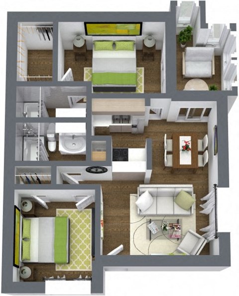 B1 NORTH | 2 BED / 2 BATH | 871 SQ FT