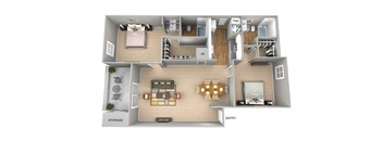 B2 | 2 Bed / 2 Bath | 949 Sq Ft at The Frederick, San Antonio, TX