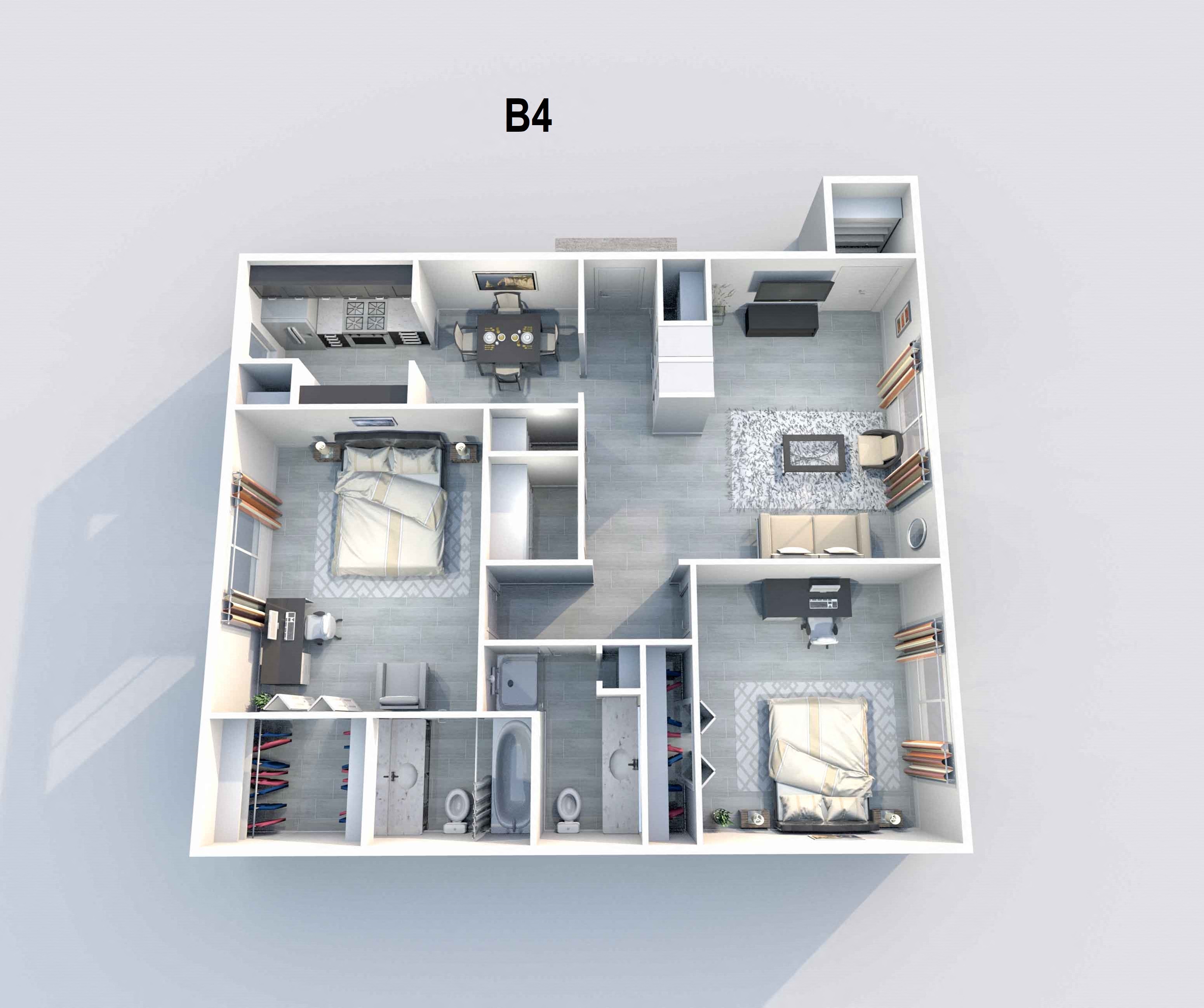 B4 | 2 BED / 2 BATH | 847 SQ FT at Aero White Rock, Dallas, 75238