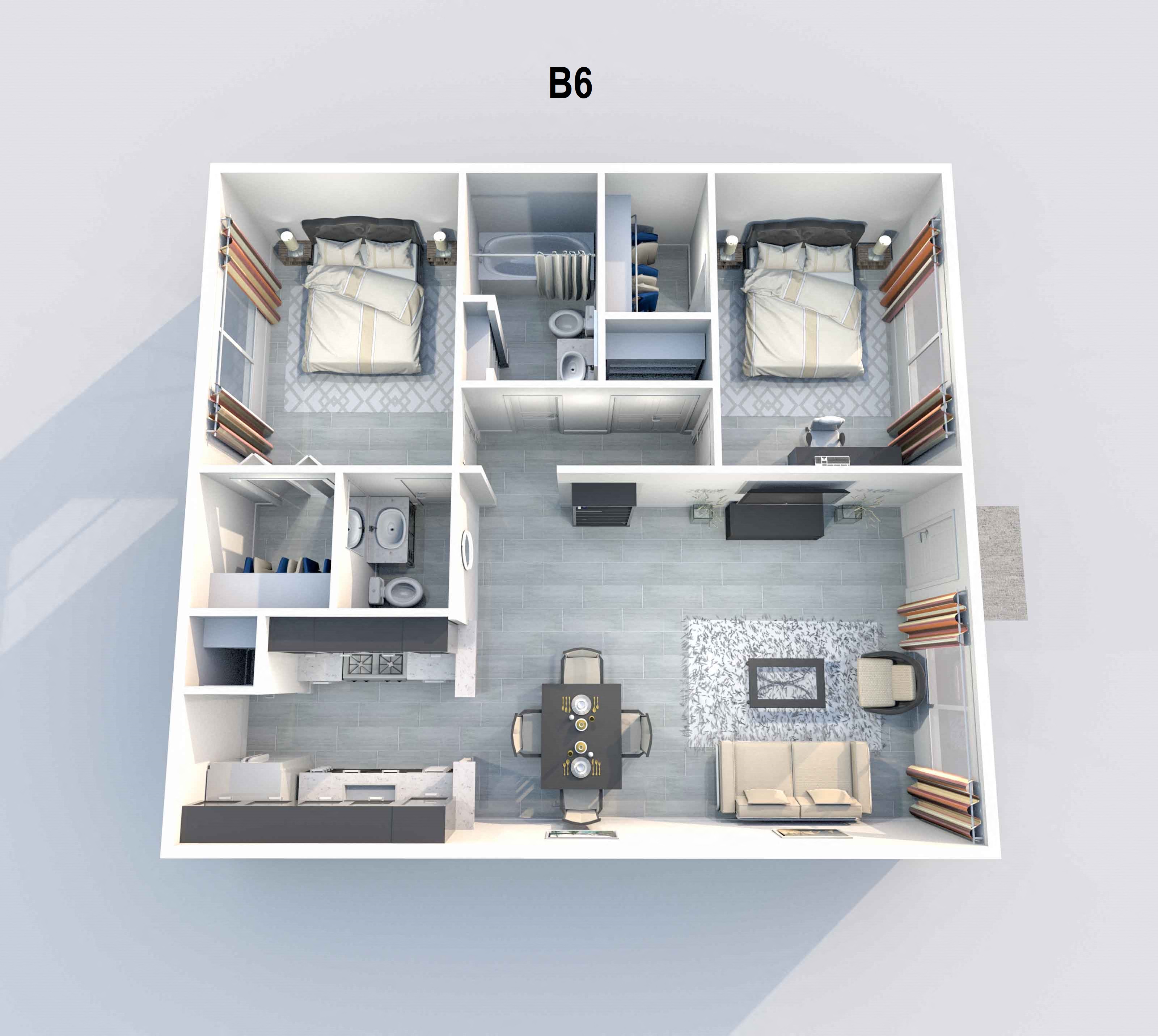 B6 | 2 BED / 2 BATH | 927 SQ FT at Aero White Rock, Dallas, Texas