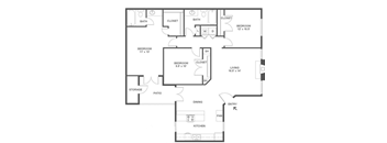 C1 | 3 Bed / 2 Bath | 1,177 Sq Ft