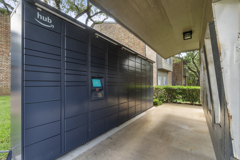 the garage door of a building with a cyber security device on it