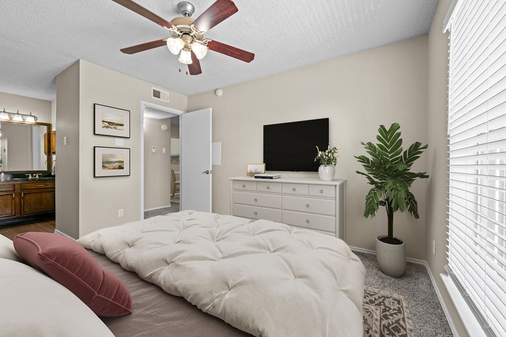 Bedroom With TV at Preston Bend, Dallas, Texas