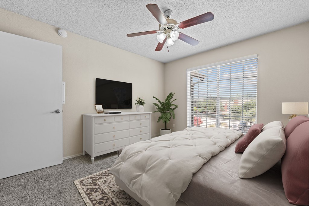 Comfortable Bedroom at Preston Bend, Dallas, Texas