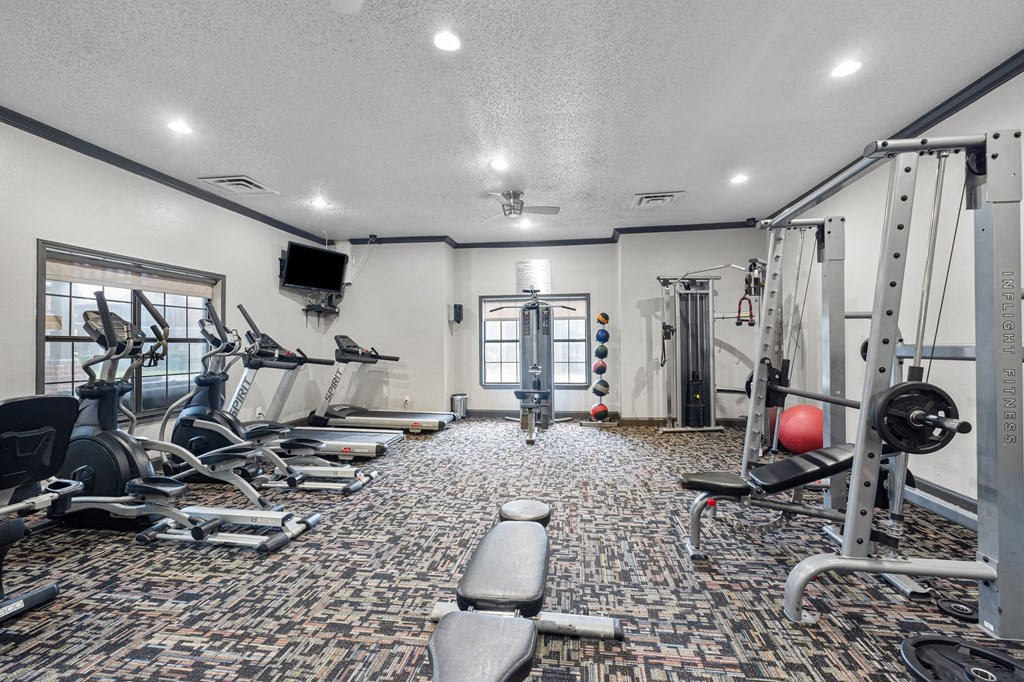 our apartments have a gym with a lot of equipment