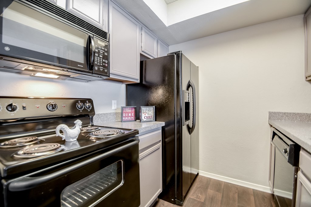 Modern Kitchen With Custom Cabinet Modern Kitchen With Custom Cabinet at Trinity Village Apartments, Texas, 75287