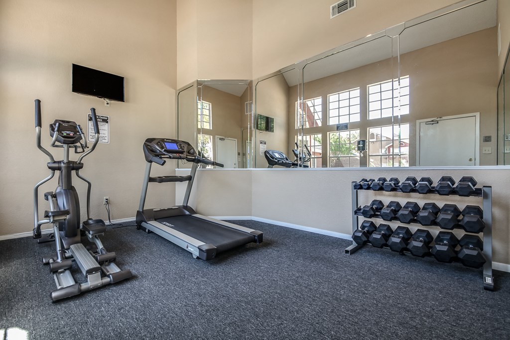 the gym at the enclave at woodbridge apartments in sugar land tx