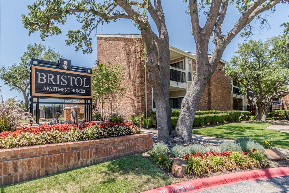 Property Signage at Bristol Apartment Living, Dallas, TX