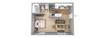 E1 | Studio / 1 Bath | 402 Sq Ft at The Frederick, San Antonio Texas