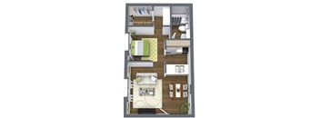 E1 NORTH | EFFICIENCY / 1 BATH | 443 SQ FT