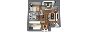 E1 SOUTH | EFFICIENCY / 1 BATH | 550 SQ FT