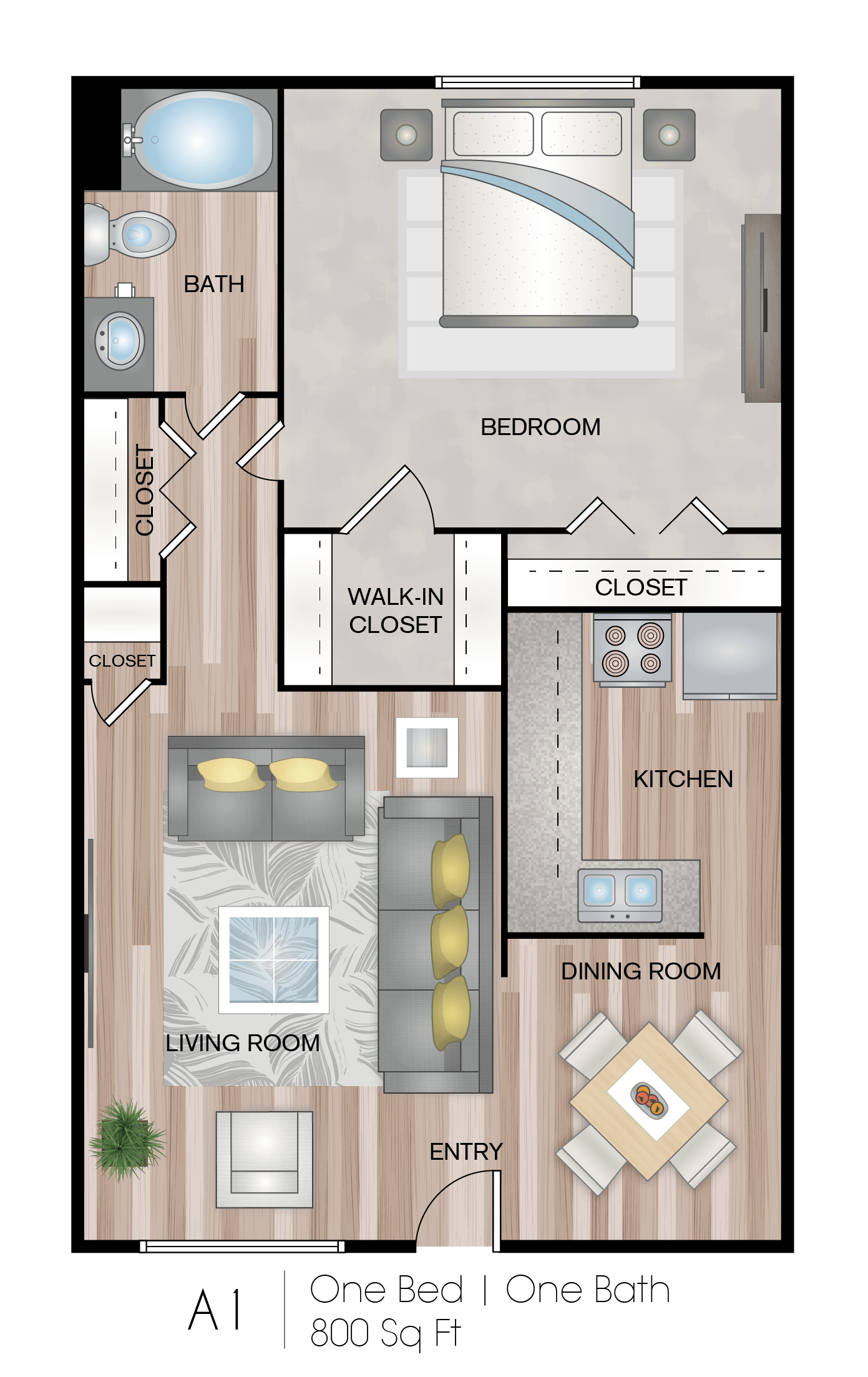 a floor plan of a bedroom apartment with a bathroom and a living room