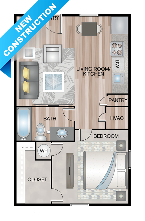 1 bedroom 1 bath C at Sunset Heights, Texas