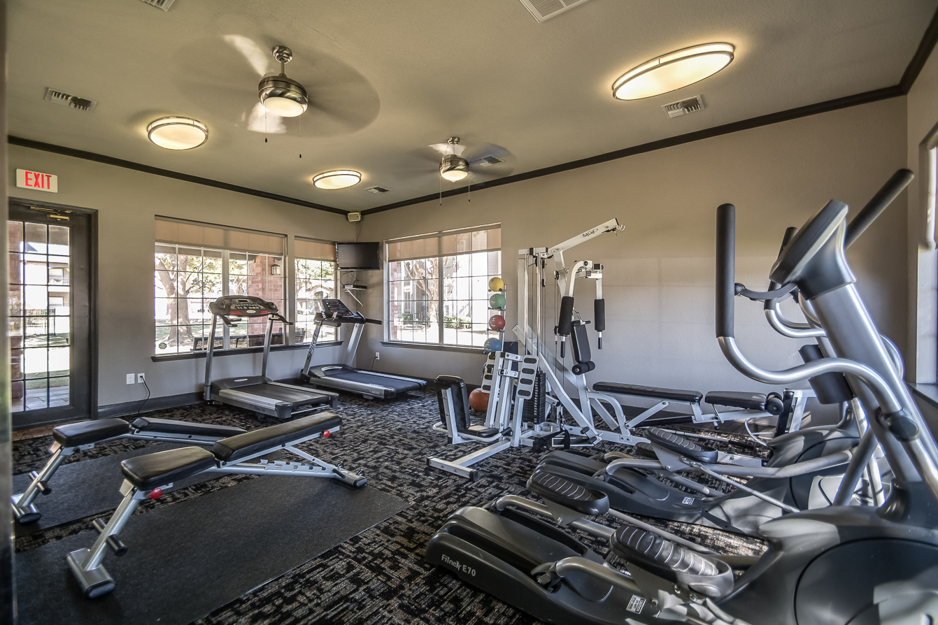 Exclusive Fitness Center with cardio machine and free weights