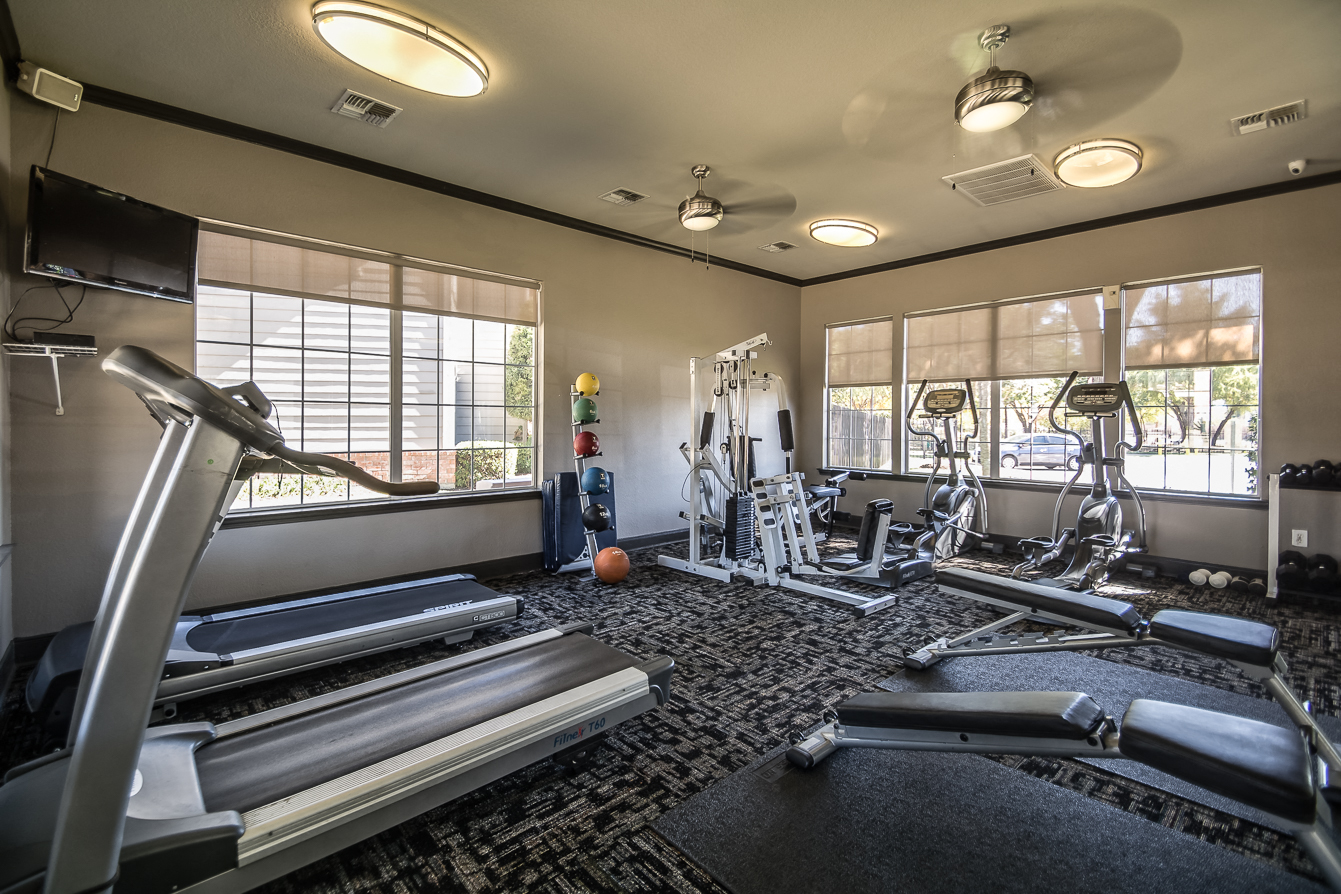 Exclusive Fitness Center with cardio machine and free weights