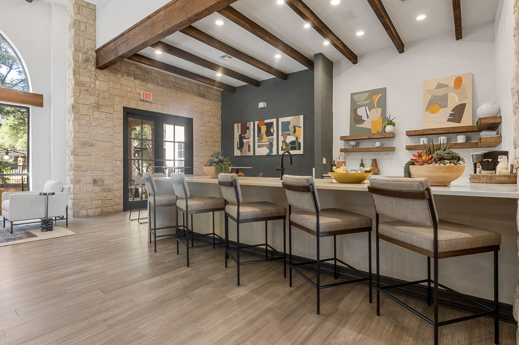 Eat-In Table With High Chairs In Clubhouse at Villas at Rogers Ranch, San Antonio, 78258