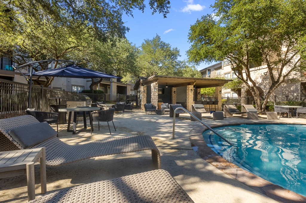Poolside Relaxing Area at Villas at Rogers Ranch, San Antonio, 78258