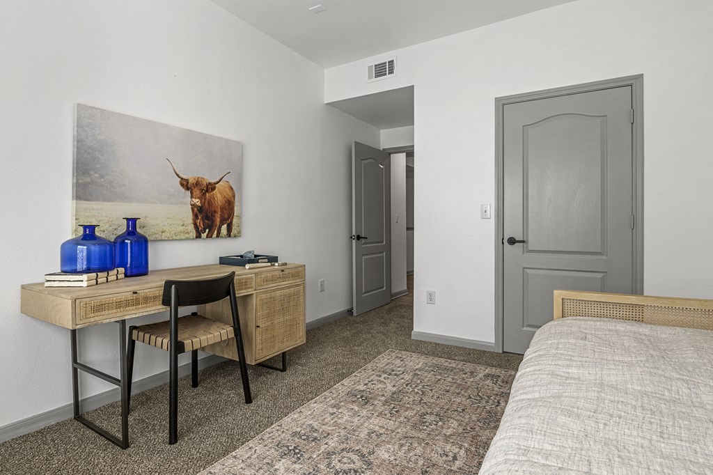 Bedroom And Workspace at Villas at Rogers Ranch, San Antonio, TX, 78258