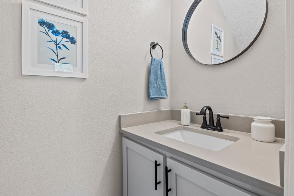 Bathroom vanity at Maxwell Townhomes, San Antonio, TX, 78230