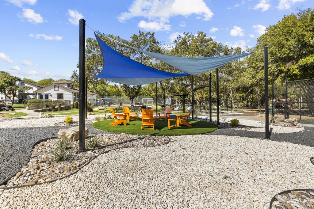 Shaded Lounge Area at Maxwell Townhomes, San Antonio, Texas