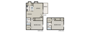 2 B Floorplan at Knoll Crest, San Antonio, TX