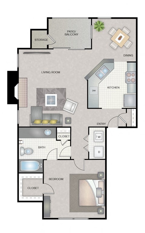 A2 | 766 SQ FT | 1 BED / 1 BATH