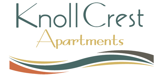 Knoll Crest Apartments logo with a green background.
